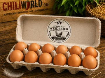 10 frische Premium Hühnereier braun von unseren glücklichen Hühnern – ChiliWorld